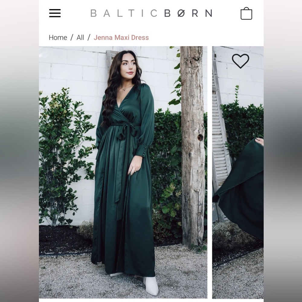 Jenna Maxi Dress, BalticBorn, Never Worn, Green, Bridesmaid, Medium, Long Sleeve